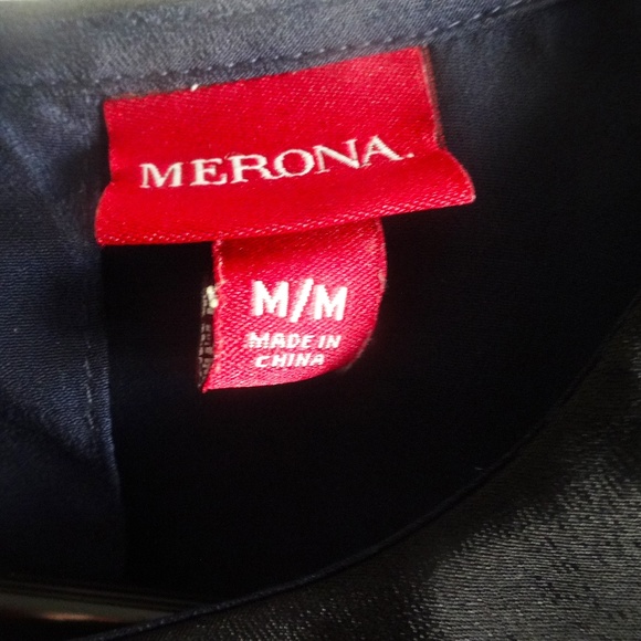 ❌🛑SOLD🛑❌BLOUSE SHIRT BLACK/NAVY PETER PAN COLLAR - Picture 6 of 7